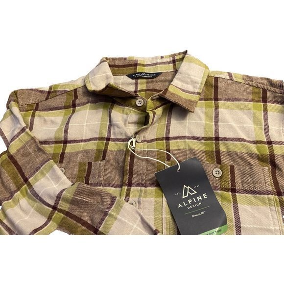 Men's Alpine Design light weight Flannel‎ - plaid sz L New with tags - Picture 1 of 4